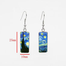 Load image into Gallery viewer, 2020 New Autism Awareness Rectangular Earring Glass Dome Square Fish Hook Earring Handmade Photo Jewelry