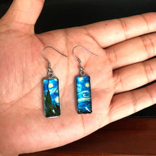 Load image into Gallery viewer, 2020 New Autism Awareness Rectangular Earring Glass Dome Square Fish Hook Earring Handmade Photo Jewelry
