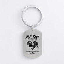 Load image into Gallery viewer, Autism Stainless Steel Keychain Jigsaw Puzzle Piece Autism Pendants Keyring DIY Jewelry Car Key Gift For Men Women