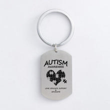Load image into Gallery viewer, Autism Stainless Steel Keychain Jigsaw Puzzle Piece Autism Pendants Keyring DIY Jewelry Car Key Gift For Men Women