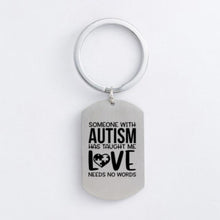 Load image into Gallery viewer, Autism Stainless Steel Keychain Jigsaw Puzzle Piece Autism Pendants Keyring DIY Jewelry Car Key Gift For Men Women