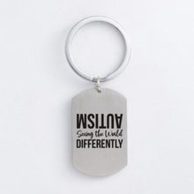 Load image into Gallery viewer, Autism Stainless Steel Keychain Jigsaw Puzzle Piece Autism Pendants Keyring DIY Jewelry Car Key Gift For Men Women