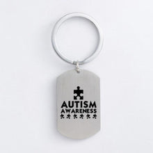 Load image into Gallery viewer, Autism Stainless Steel Keychain Jigsaw Puzzle Piece Autism Pendants Keyring DIY Jewelry Car Key Gift For Men Women