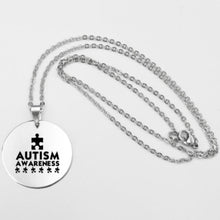 Load image into Gallery viewer, Fashion Stainless steel Necklace Fun Autism Awareness Ribbon Pendant Necklaces Jigsaw Puzzle Piece Children's Jewelry Gift