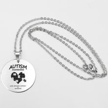 Load image into Gallery viewer, Fashion Stainless steel Necklace Fun Autism Awareness Ribbon Pendant Necklaces Jigsaw Puzzle Piece Children's Jewelry Gift