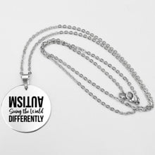 Load image into Gallery viewer, Fashion Stainless steel Necklace Fun Autism Awareness Ribbon Pendant Necklaces Jigsaw Puzzle Piece Children's Jewelry Gift