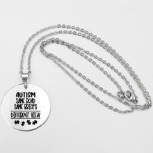 Load image into Gallery viewer, Fashion Stainless steel Necklace Fun Autism Awareness Ribbon Pendant Necklaces Jigsaw Puzzle Piece Children's Jewelry Gift