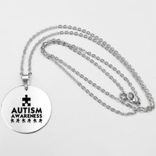 Load image into Gallery viewer, Fashion Stainless steel Necklace Fun Autism Awareness Ribbon Pendant Necklaces Jigsaw Puzzle Piece Children's Jewelry Gift