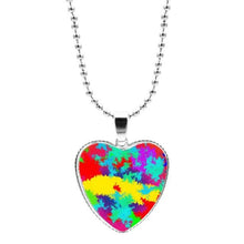Load image into Gallery viewer, Colorful Jigsaw Puzzle Autism Awareness Hope Necklace Love Heart Shape Glass Cabochon Pendant Necklace Kids Autism Jewelry Gifts