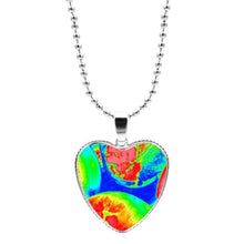 Load image into Gallery viewer, Colorful Jigsaw Puzzle Autism Awareness Hope Necklace Love Heart Shape Glass Cabochon Pendant Necklace Kids Autism Jewelry Gifts
