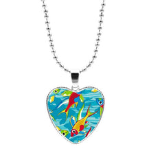 Load image into Gallery viewer, Colorful Jigsaw Puzzle Autism Awareness Hope Necklace Love Heart Shape Glass Cabochon Pendant Necklace Kids Autism Jewelry Gifts