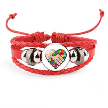 Load image into Gallery viewer, Autism My Child Is Autistic Bracelets Superhero Autism Asperger Buckle Leather Bracelet AUTISM MOM Jigsaw Bracelet