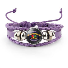 Load image into Gallery viewer, Autism My Child Is Autistic Bracelets Superhero Autism Asperger Buckle Leather Bracelet AUTISM MOM Jigsaw Bracelet