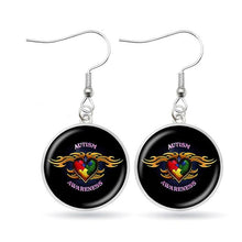 Load image into Gallery viewer, Autism Awareness Earrings Puzzle Drop Earrings Glass Dome Art Picture Fish Hook Earrings Souvenir Handmade Gift Jewelry
