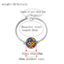 Load image into Gallery viewer, Pakutee Autism Heart bracelet colorful Autism Awareness Puzzle Pieces charm bracelets women jewelery Take Care of autism
