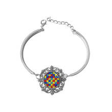 Load image into Gallery viewer, Pakutee Autism Heart bracelet colorful Autism Awareness Puzzle Pieces charm bracelets women jewelery Take Care of autism