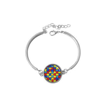 Load image into Gallery viewer, Pakutee Autism Heart bracelet colorful Autism Awareness Puzzle Pieces charm bracelets women jewelery Take Care of autism