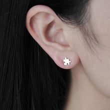 Load image into Gallery viewer, Pakutee Ornaments Fashionable Unique Delicate Silver Autism Consciousness Jigsaw Symbols Pendant Earrings Female Ornaments