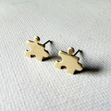 Load image into Gallery viewer, Pakutee Ornaments Fashionable Unique Delicate Silver Autism Consciousness Jigsaw Symbols Pendant Earrings Female Ornaments