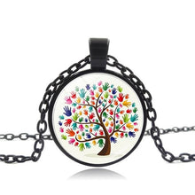 Load image into Gallery viewer, Autism Awareness Tree of Life Photo Glass Cabochon Pendant Necklace Tibet Silver Chain Necklace Men Women Love Gift